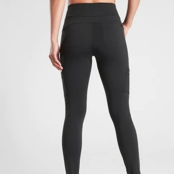 Athleta Headlands Hybrid Cargo Tights sz 0 Black - Picture 2 of 4